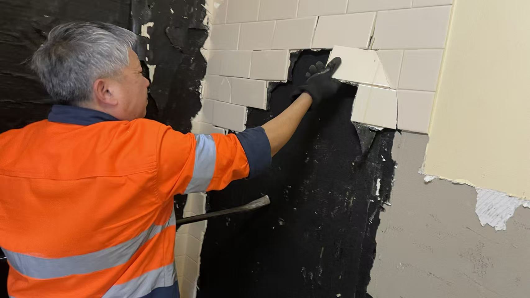 Wall tile installation